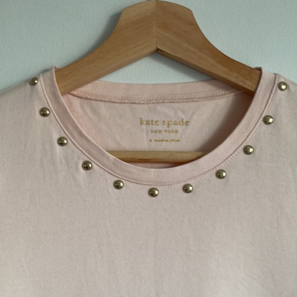 Kate Spade pink sand stud embellished tee Tshirt shirt NWT - Picture 4 of 13
